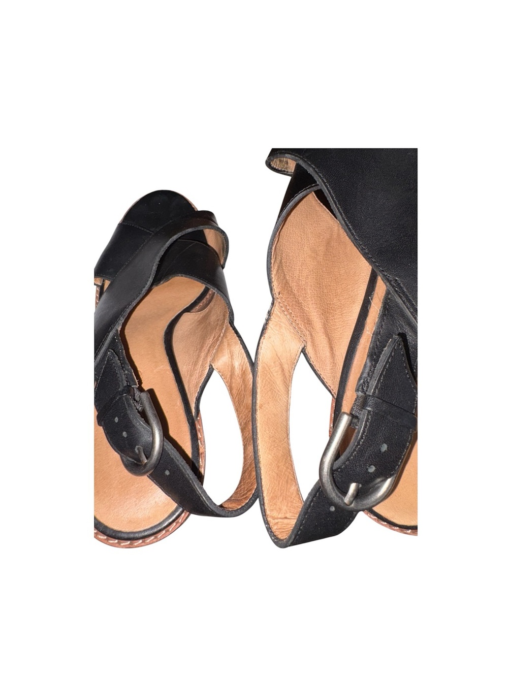 Madewell The Ruthie Crisscross Sandal In Leather True Black Block Heel Size 9 - Picture 10 of 12